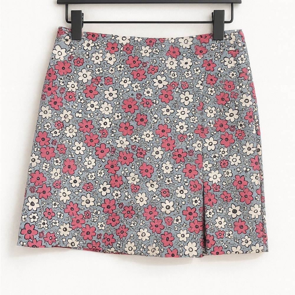 Apple Floral Pencil Skirt - Pink, Black, Cream